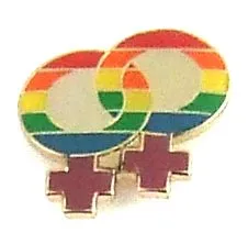 Dildos Fresh Play Lapel Pin Rainbow Double Female
