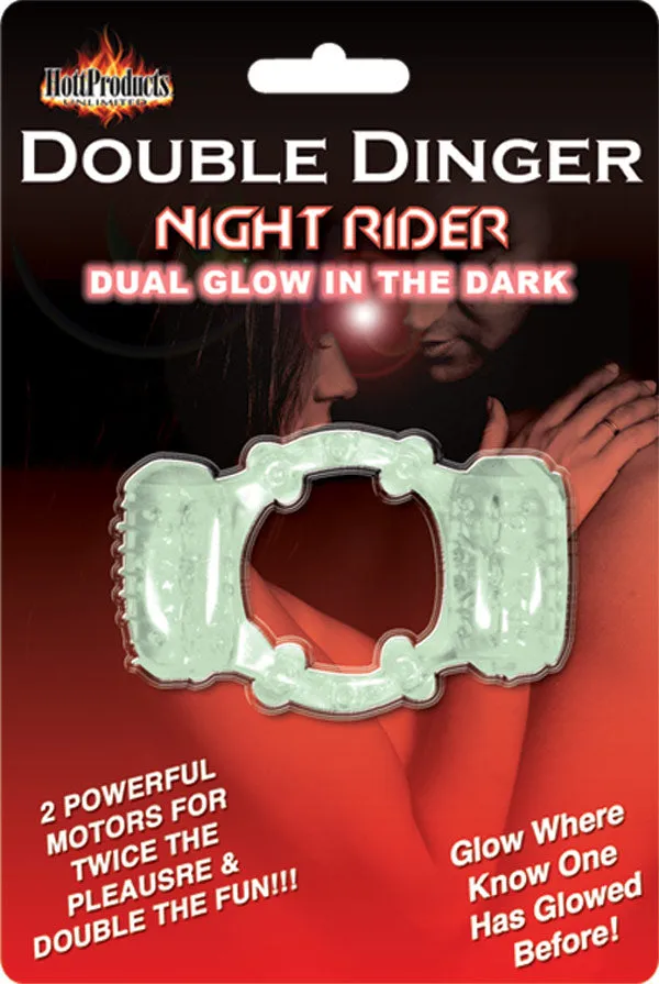 Dildos HOTT Products Double Dinger Night Rider Glo In The Dark