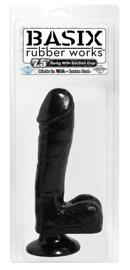 Dildos Pipedream Products Basix Rubber Works 75in Dong WSuction Black