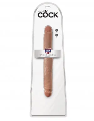 Dildos Pipedream Products King Cock 12 Slim Double Dildo Tan 