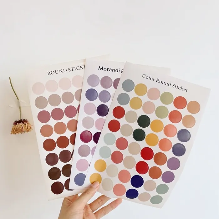 DIY stickers dot Morandi earth color scrapbook album photo wall journal project making happy card decoration sealing stickers AVA Health and Wellness Boutique Vibrators