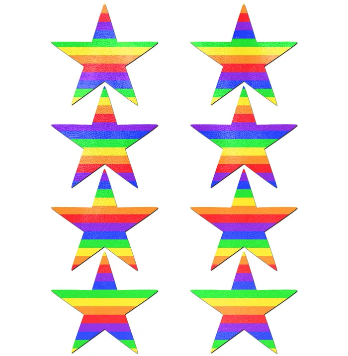 Pastease Female Sex Toys Pastease Body Minis 8 Mini Rainbow Stars Nipple Body Pasties