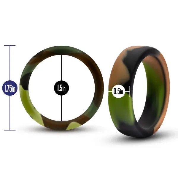 Performance Silicone Camo Cock Ring Green Camoflauge Blush Novelties Male Sex Toys
