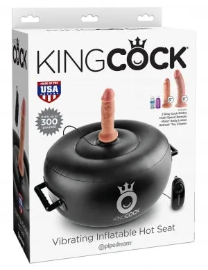 Pipedream Products Dildos King Cock Vibrating Inflatable Hot Seat Black