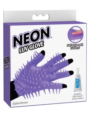 Pipedream Products Neon Luv Glove Purple Vibrators