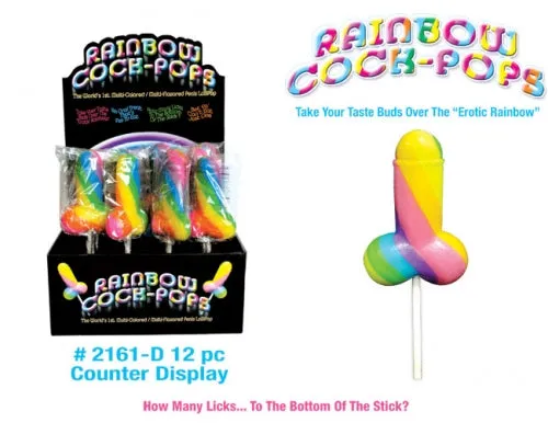 Rainbow Cock Pop 12 Pieces Display HOTT Products Female Sex Toys Rainbow Cock Pop 12 Pieces Display HOTT Products Female Sex Toys