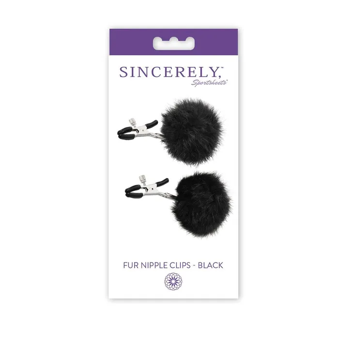 Sincerely Fur Nipple Clips Black Sport Sheets Anal