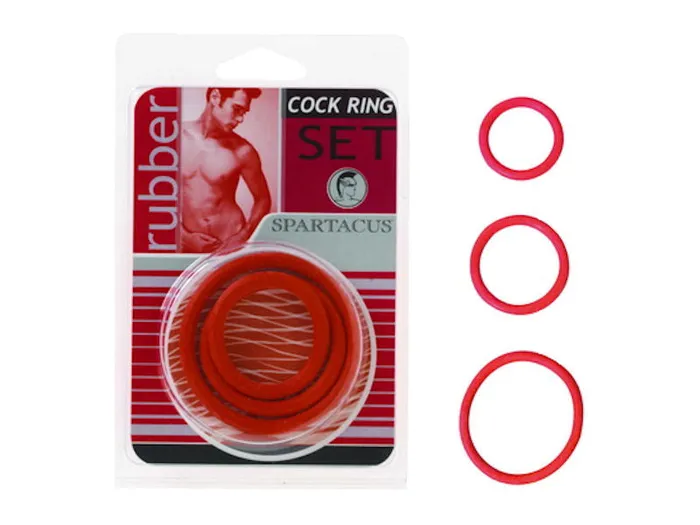 Soft C Ring Set Red Spartacus Male Sex Toys