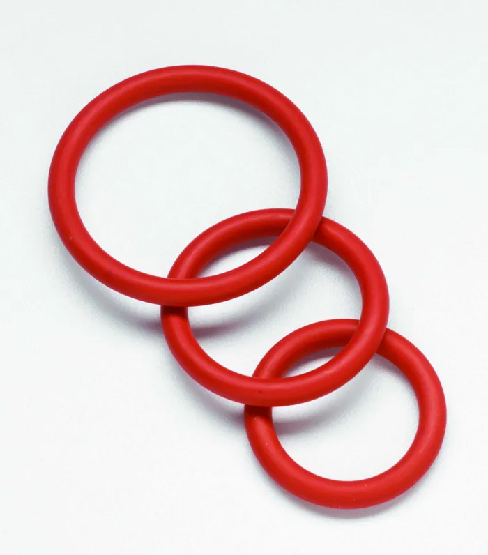 Spartacus Nitrile Cock Ring SetRed Male Sex Toys