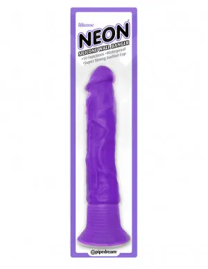 Vibrators Pipedream Products Neon Silicone Wall Banger Purple