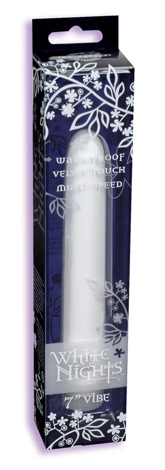 White Nights 7in Velvet Waterproof Vibrator Doc Johnson Novelties Female Sex Toys