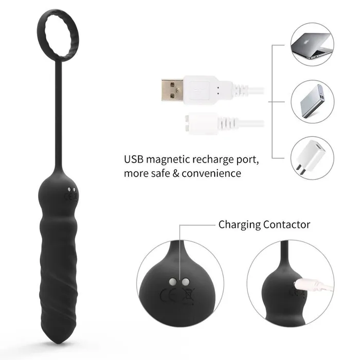 Levett Male Sex Toys Anal Bullet Vibrator Toys Cockring with Anal Plug