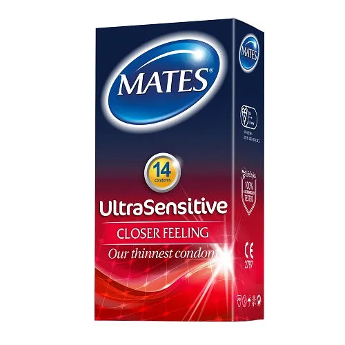 Male Sex Toys PP Products Mates Ultra Sensitive Condoms 14 Pack