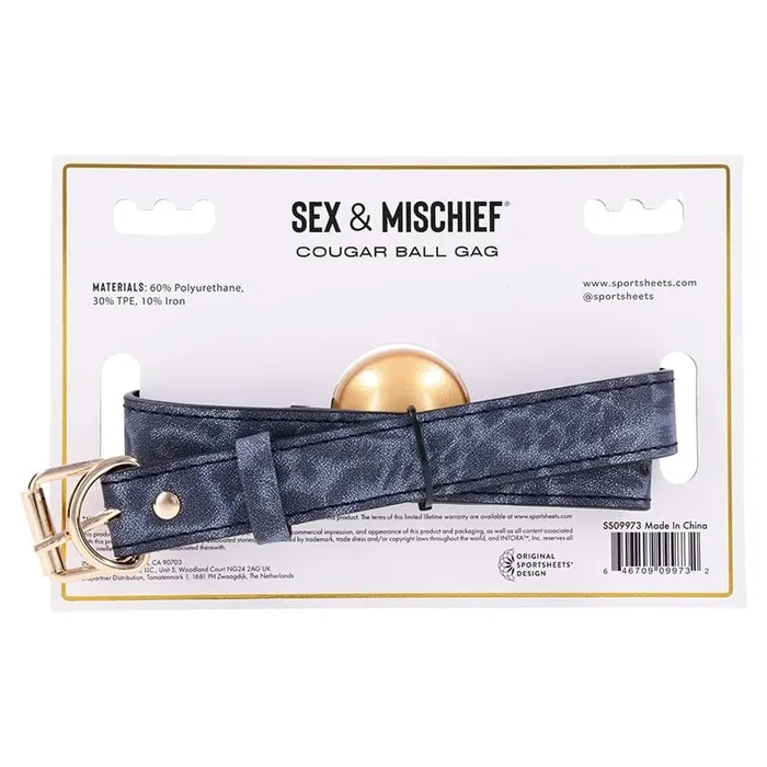 Male Sex Toys Sportsheets Sex and Mischief Cougar Ball Gag Male Sex Toys Sportsheets Sex and Mischief Cougar Ball Gag