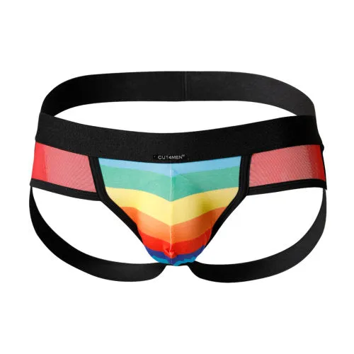 Mens Underwear Cut 4 Men C4M Mixed Jockstrap Rainbow Large