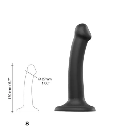 StraponMe SemiRealistic Dual Density Bendable Dildo Black Small StraponMe Female Sex Toys