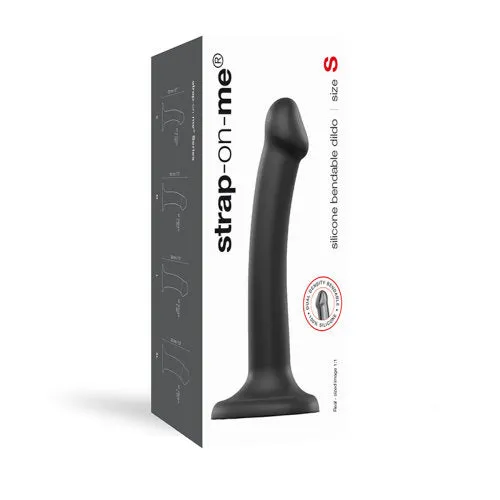 StraponMe SemiRealistic Dual Density Bendable Dildo Black Small StraponMe Female Sex Toys