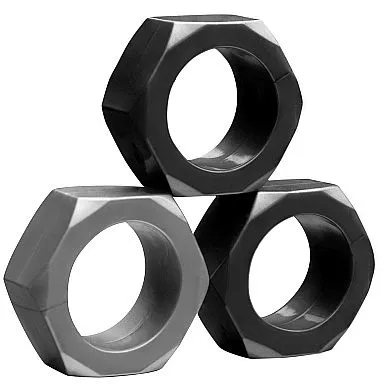 TOM OF FINLAND 3 PEZZI COCK RING TOM OF FINLAND Male Sex Toys