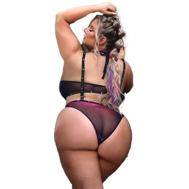 Vibrators Fantasy Lingerie Vibes Stardust Halter Top Suspender Bottoms