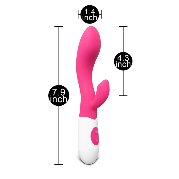 Vibrators Pink Slim Silicone Vibrator Dual Motors Pleasuremalta