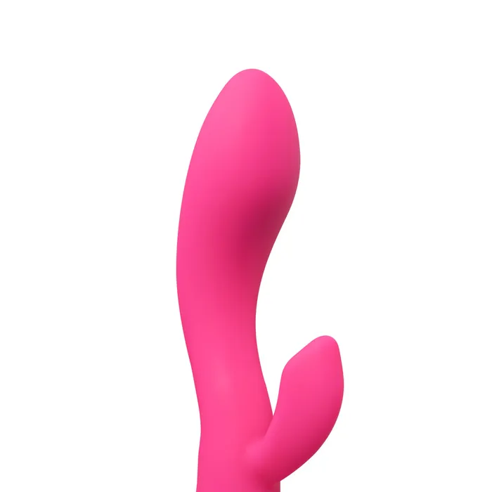 Vibrators Pink Slim Silicone Vibrator Dual Motors Pleasuremalta