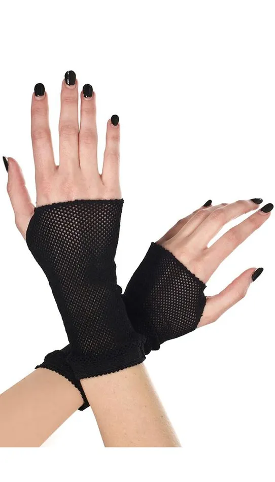 Anal Black Fishnet Gloves Music Legs