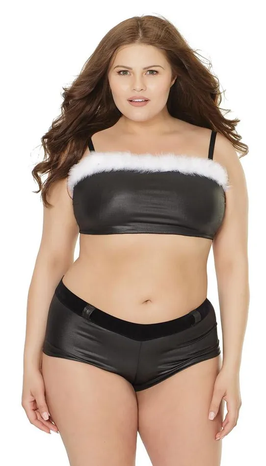 Anal Coquette Santas Sexy Helper Top Booty Short Set