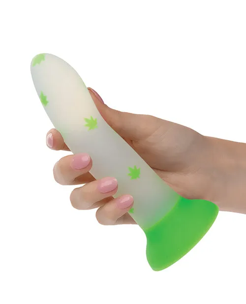 CalExotics Glow Stick 420 Leaf Suction Cup GlowintheDark Dildo Dildos