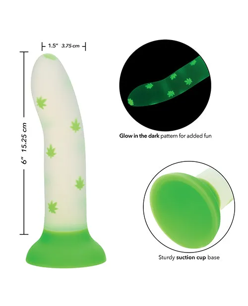CalExotics Glow Stick 420 Leaf Suction Cup GlowintheDark Dildo Dildos