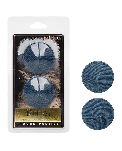 CalExotics Vibrators Ride em Premium Denim Collection Round Pasties