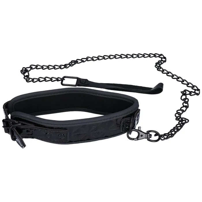 Dark Amour Couples Dark Amour Fetish Bondage Collar with Leash
