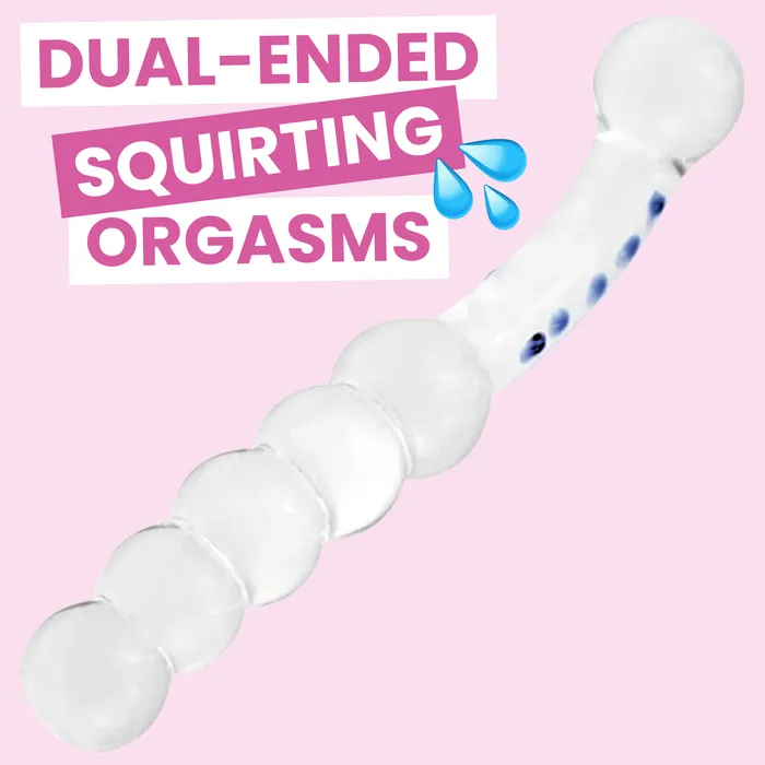 DualEnded Beaded GSpotPSpot Glass Dildo TooTimidcom Dildos