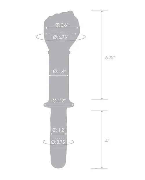 Glas Glass 11 Fist Double Ended wHandle Grip Dildos