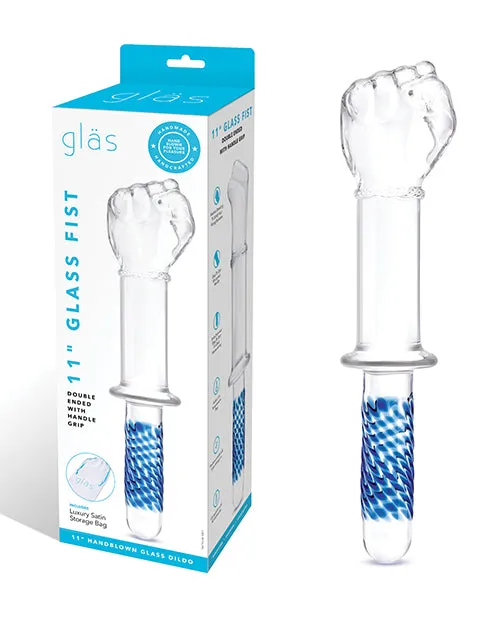 Glas Glass 11 Fist Double Ended wHandle Grip Dildos