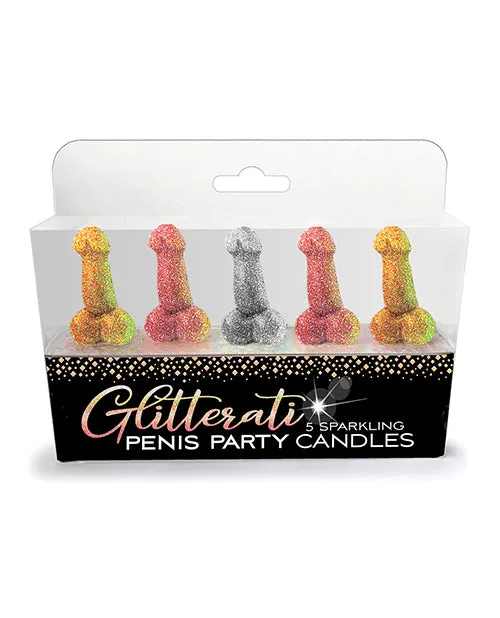 Glitterati Penis Party Candle Pack of 5 Little Genie Male Sex Toys