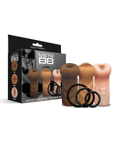 Global Novelties Male Sex Toys Mstr B8 Stroker Set Wcrings Assorted Pack Of 3