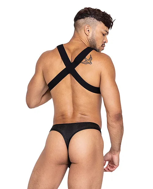 Master Harness Whook Ring Closure Black Roma Costume Anal