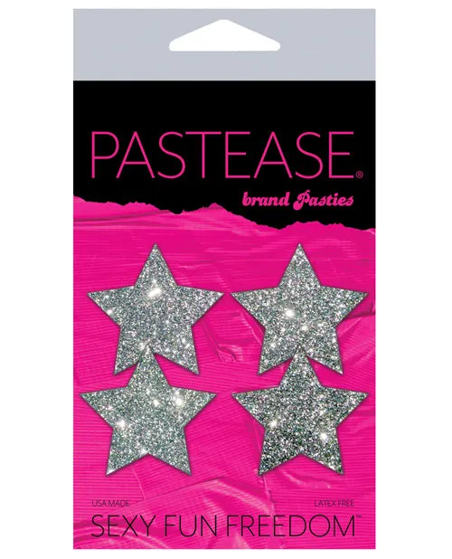 Pastease Pastease Petites Glitter Star Silver Os Pack Of 2 Anal
