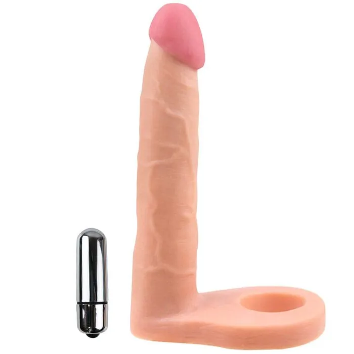 Pink BOB Female Sex Toys Vibrating Double Penetration Cockring