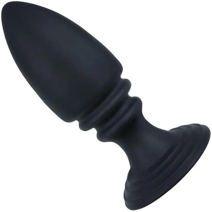 Pink BOB Rippled Silicone Anal Plug With Flat Suction Base Male Sex Toys