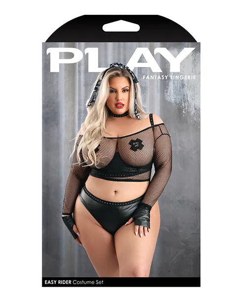 Play Easy Rider Open Cup Bra Fishnet Top Panty Choker Gloves Bandana Pasties Black Fantasy Lingerie Anal Play Easy Rider Open Cup Bra Fishnet Top Panty Choker Gloves Bandana Pasties Black Fantasy Lingerie Anal