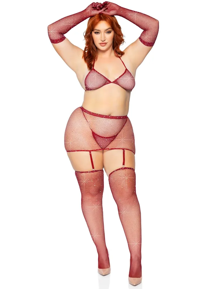 Rhinestone Fishnet 5Piece Lingerie Set Multiple Colors Available Leg Avenue Couples Rhinestone Fishnet 5Piece Lingerie Set Multiple Colors Available Leg Avenue Couples