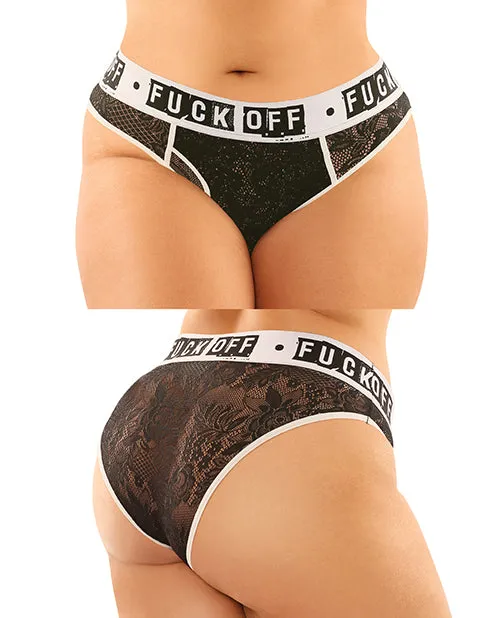 Vibrators Fantasy Lingerie Vibes Buddy Fuck Off Lace Boy Brief Lace Thong Black Qn
