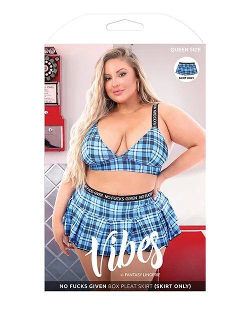 Vibrators Fantasy Lingerie Vibes No Fucks Given Box Pleat Skirt Monday Blue Qn