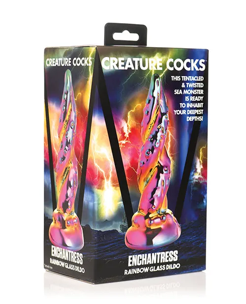 XR Brands Dildos Creature Cocks Enchantress Rainbow Glass Dildo