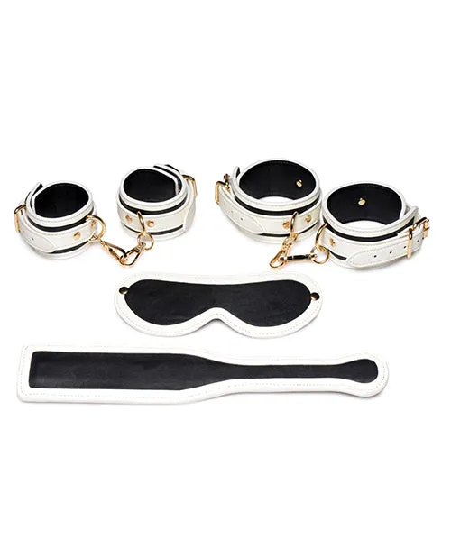 XR Brands Dildos Master Series Kink In The Dark Glowing Cuffs Blindfold Paddle Set XR Brands Dildos Master Series Kink In The Dark Glowing Cuffs Blindfold Paddle Set