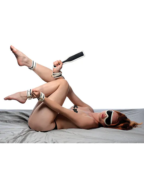 XR Brands Dildos Master Series Kink In The Dark Glowing Cuffs Blindfold Paddle Set XR Brands Dildos Master Series Kink In The Dark Glowing Cuffs Blindfold Paddle Set